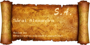 Sárai Alexandra névjegykártya